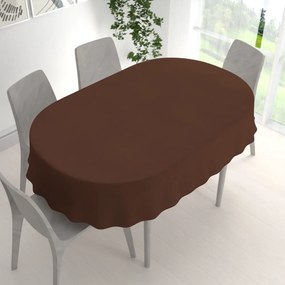 Biante Veľký dekoračný oválny obrus BKU-114 Čokoládovo hnedý 200x260 cm