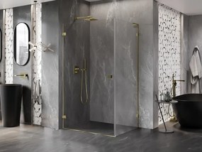 Mexen Lunar-B L, 1-krídlový sprchový kút, ľavý, 95 x 90 cm, 8mm číre sklo, zlatý lesklý profil, 832L-095-090-50-00-L