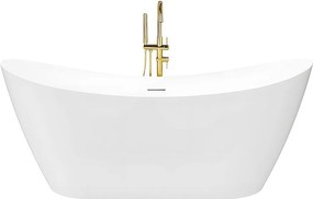 Rea FERRANO Slim, voľne stojaca vaňa 1520×730×670 mm, biela, biela krytka odtoku, REA-W0080