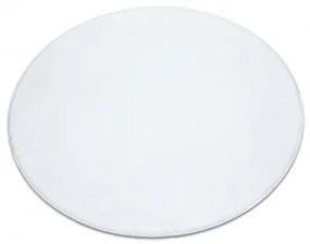 Sammer Hrubé plyšové koberce v bielej farbe okrúhle C367 Priemer 100 cm