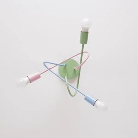 Prisadený luster OXFORD 3xE27/15W/230V zelená/ružová/modrá