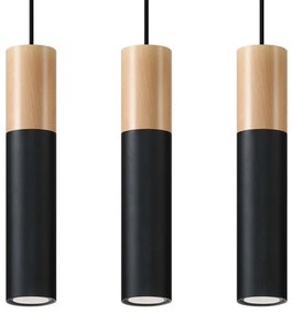 Sollux SL.0634 - Luster na lanku PABLO 3xGU10/40W/230V čierna