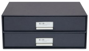 Tmavosivá 2-poschodová zásuvka na dokumenty Bigso Box of Sweden Birger, 33 × 22,5 cm