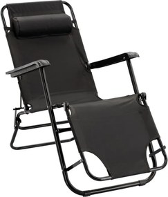 CH Záhradné skladacie relaxačné kreslo Nois - čierna