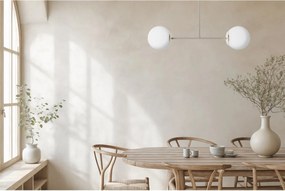 Stropné svietidlo Florence, 2x biele sklenené tienidlo, be/g