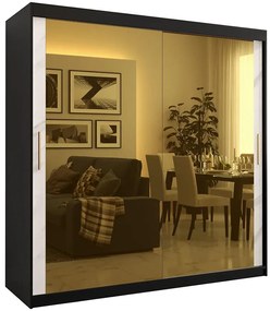 Skriňa Platinum T3 200 čierna marmur/biely