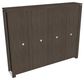 Vysoká šatníková skriňa Verno+ S 260 x 46 x 210 cm, dub antracit / čierna