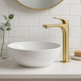 Rea Joe, vysoká umývadlová batéria h-285, zlatá matná, REA-B8991