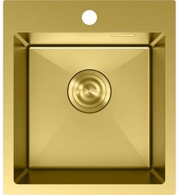 Mexen Solix, 1-komorový nerezový drez 400 x 450 mm, brúsená zlatá, 6401401000-55