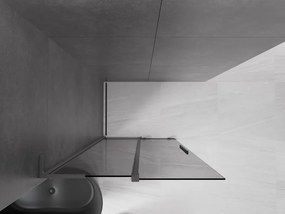 Mexen Velar L, posuvná sprchová zástena Walk-in 100 x 200 cm, 8mm šedé sklo, grafitová, 871-100-003-43-95