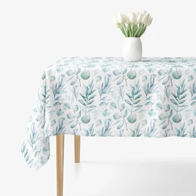 Goldea hranatý obrus 100% bavlnené plátno deluxe - akvarelové lístky 100 x 100 cm