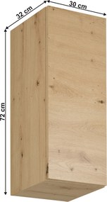 Horná kuchynská skrinka G30 Langari (dub artisan) (L). Vlastná spoľahlivá doprava až k Vám domov. 1016836
