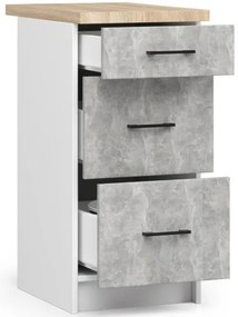 Spodná kuchynská skrinka s doskou OLIWIA S40 SZ3 biela / betón
