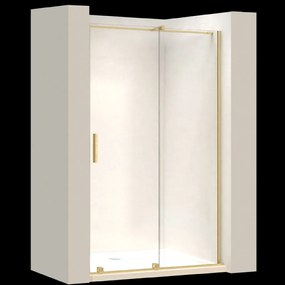 Rea Montana, posuvne sprchové dvere do otvoru 100x200, 6mm číre sklo, zlatý matný profil, KPL-K6389