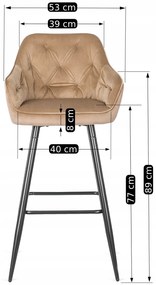 PROXIMA.store - Čalúnené barové kreslo SALEM FARBA: béžová