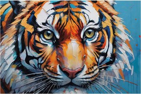 Obraz - Pohľad tigra, maľba (90x60 cm)