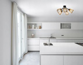 LED STROPNÉ SVIETIDLO LOFT 5XE27 DREVENÉ Kužeľ