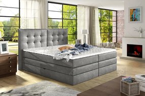Luxusná box spring posteľ Field 160x200, tmavo sivá - AKCIA