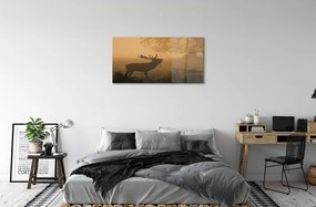 Sklenený obraz jeleň sunrise 120x60 cm