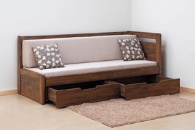 BMB TANDEM KLASIK s roštom a úložným priestorom 90 x 200 cm - rozkladacia posteľ z lamina s pravou podrúčkou, lamino