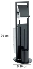 WENKO 24982800 - sada na WC RAVINA 20x70 cm nerez/čierna
