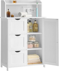 VASAGLE kúpeľňová skrinka, 30 x 60 x 100 cm, oblačne biela