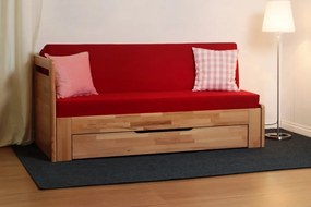BMB TANDEM PLUS s roštom 90 x 200 cm - rozkladacia posteľ z dubového masívu s pravou podrúčkou, dub masív