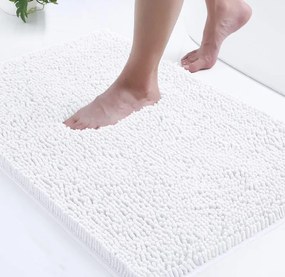 BISK Erga Basic, kúpeľňová predložka 60x40 cm, model 6 Chenille Rolled, biela, ERG-08146