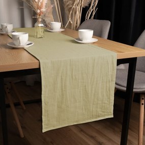 Biante Ľanový behúň na stôl LEN-025 Béžový 45x120 cm