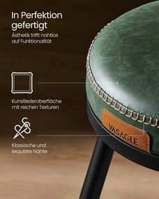 VASAGLE EKHO – Sada 2 barových stoličiek z umelej kože, otočné, LBC089 Farba: čierna