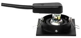 Sada 6 moderných zapustených bodových svetiel čierna nastaviteľná - Club