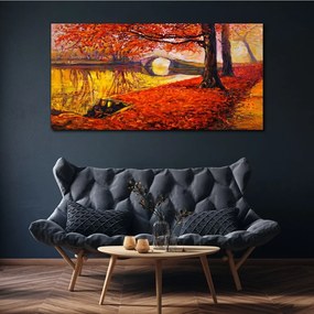 Obraz na plátne Park Stromy jesenné lístie