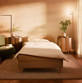 Čalúnená posteľ CASPE Velvet 80×200 cm béžová