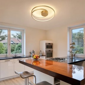 Brilagi- stmievateľné LED stropné svietidlo TWISTER LED/48W/230V pr. 50 cm zlaté + diaľkový ovládač