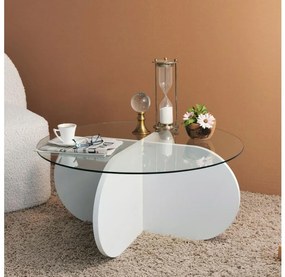 Asir Konferenčný stolík BUBBLE 35x75 cm biela/číra 552NOS2239