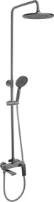 Rea Avalon, sprchová súprava s dažďovou hlavovou a ručnou hlavicou, grafitová, REA-P2401