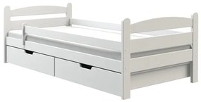 Detská posteľ z MASÍVU borovice 200x90cm SO ŠUPLIKMI - MARY - biela