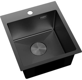 Mexen Solix, 1-komorový nerezový drez 400 x 450 mm, čierna, 6401401000-70