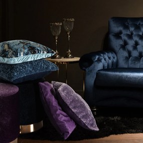 DEKORAČNÁ OBLIEČKA NA VANKÚŠ HIERAT 45X45 CM MODRÁ