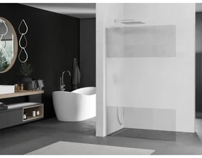 Mexen Kioto L, sprchová zástena Walk-In 100 x 200 cm, 8mm číre sklo-námraza, chrómový profil, 800-100-103-01-35