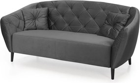 Pohovka s prešitím Leeds, šedá zamatová látka