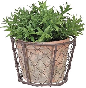 Drôtený kôš s terakotovým kvetináčom Esschert Design