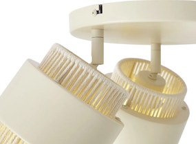 Moderné stropné bodové svietidlo béžové so zlatom 3-svetelné otočné a naklápacie - Kora