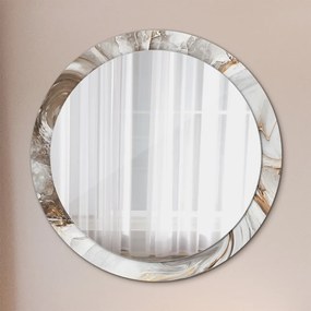 Okrúhle zrkadlo s potlačou Jasný mramor fi 90 cm