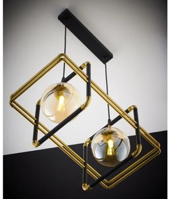 Jupiter 2026 - Luster na lanku FIORI 2xG9/10W/230V čierna/zlatá/béžová