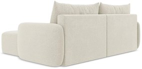 Krémovobiela rozkladacia/s úložným priestorom rohová pohovka (pravý roh) Kalena – Makamii