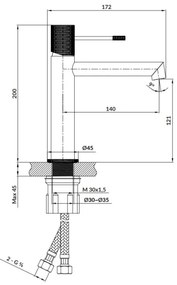Cersanit S951-598 - Umyvadlová batéria ZEN 20 cm čierna