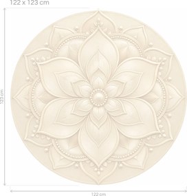 Zlatá kvetinová mandala minimalistická zlatá textilná nálepka na stenu do spálne arch 46 x 46 cm
