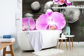 Samolepiaca fototapeta nádherná orchidea a kamene - 300x200