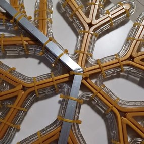 DECOLED LED světelná vločka X, závěsná 3D tisk, pr. 102 cm, teple bílá